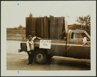 Kay Rothman With BBG Sign on Truck Photograph