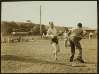 Sam Beber Staff Member Running at Staff-Alumni Baseball Game Photograph, 1931