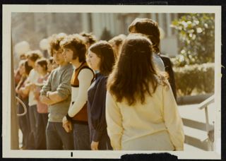 BBYO Members Standing Outside at Executives Meetings Photograph