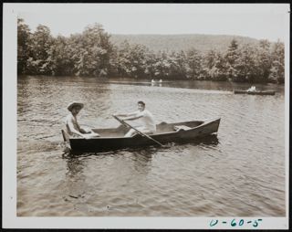 BBYO Members Rowing Boats at Convention Photograph, 1946