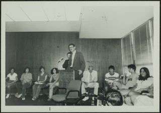 Leader Speaking to BBYO Members Photograph, July 1978