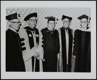 Lieber, Bisno, Fligelman, Dineri, and Vorspare in Academic Regalia Photograph, June 1976