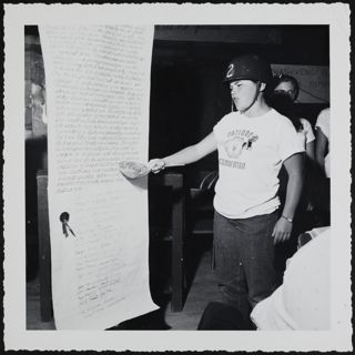 BBYO Member Reading Poster at Convention Photograph