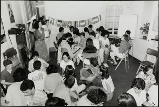 BBYO Members in Circles Doing Activity Photograph