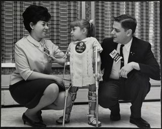BBYO Members With Disabled Child for March of Dimes Photograph