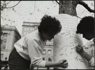 BBYO Members Making Poster for Freeder Seder for Soviet Jewry Photograph, March 1986