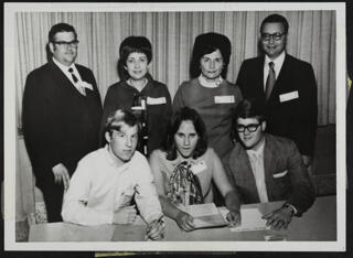 BBYO Members at a Table Talk Photograph