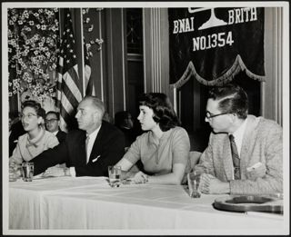 Leaders at Table at Midtown Lodge Meeting Photograph, October 28, 1957