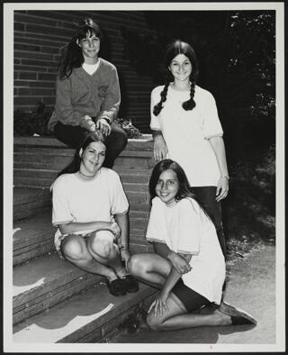 Four BBG Officers on Steps Photograph