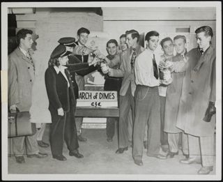 BBYO Members Collecting Funds for March of Dimes Photograph, c. 1950-1954