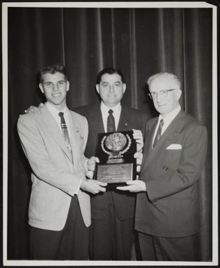 Julius Lieberman Receiving Sam Beber Award Photograph, 1953