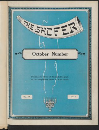 The Shofar, Vol. IV, No. 3, October 1928