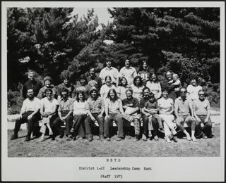 BBYO District 1-22 Leadership Camp East Staff Photograph, 1973