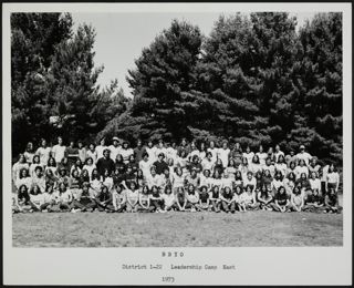 BBYO District 1-22 Leadership Camp East Group Photograph, 1973
