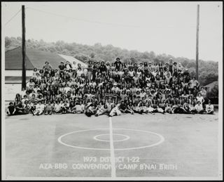 District 1-22 AZA-BBG Convention Camp B'nai B'rith Group Photograph, 1973