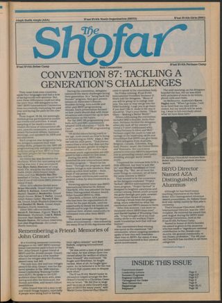 The Shofar, Vol. 64 No. 1, October 1987