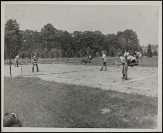 Alephs Playing Tennis at Convention Photograph, 1945
