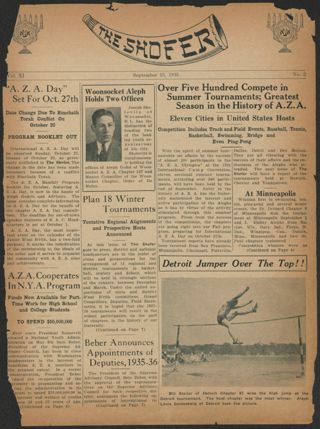 The Shofar, Vol. 11, No. 2, September 15, 1935