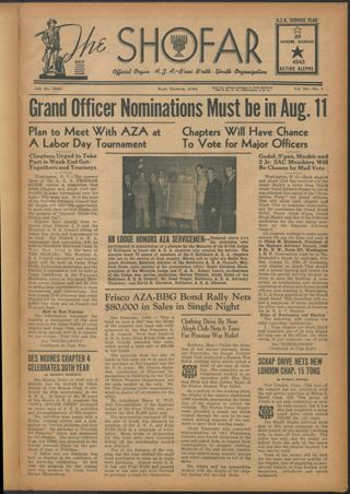 The Shofar, Vol. XX, No. 1, July 21, 1944