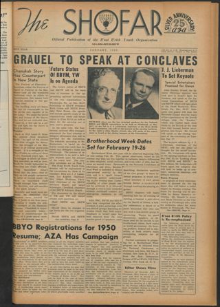 The Shofar, Vol. XXV, No. 5, January 1950