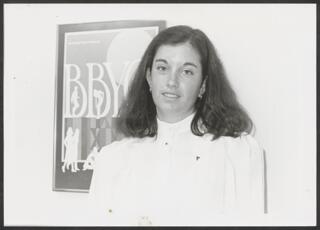 International N'siah Judy Altenberg Next to Poster Photograph, 1982-1983