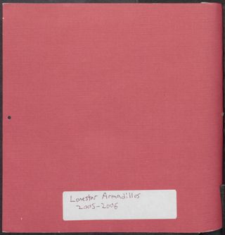 Lonestar Armadillos Scrapbook, Back Cover
