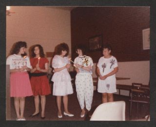Five BBG Members at the Discharge of Officers Photograph, 1989-1990