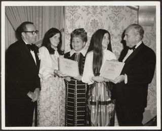 Holly Yotner and Robin Axelrod Receiving Awards Photograph, 1972