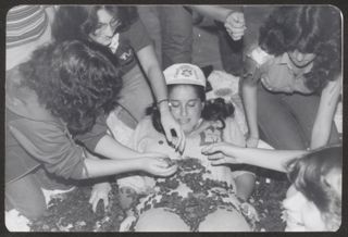 Hillary Jackowitz and Barbara Greyson at Penny Collection Photograph, October 1982
