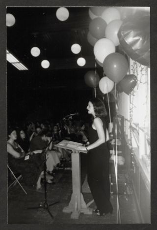 Sarah Kramer Speaking at States Photograph, 1999