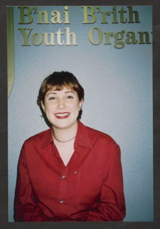 International Board Member Suzy Kemp Below BBYO Sign Photograph 3, 1997