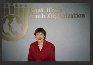 International Board Member Suzy Kemp Below BBYO Sign Photograph 2, 1997