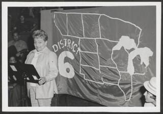 Anita Perlman Speaking at District Six Convention Photograph, 1970s