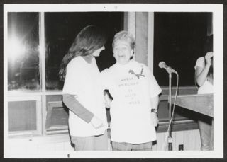 Anita Perlman Showing Off Her T-Shirt Photograph 2, 1973