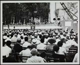 Audience and Speaker at B'nai B'rith Building Dedication Photograph, November 24, 1957