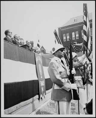 Color Guard at B'nai B'rith Building Dedication Photograph, November 24, 1957