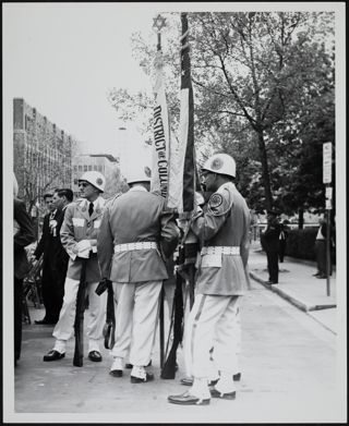 Color Guard Preparing for B'nai B'rith Building Dedication Photograph, November 24, 1957