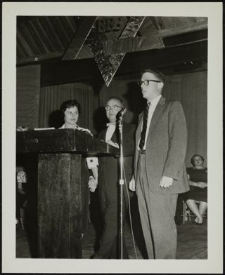 B'nai B'rith Girl and Aleph at Podium Photograph, 1959