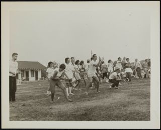 B'nai B'rith Girls and Alephs Playing Egg Toss Photograph, 1959