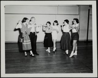 B'nai B'rith Girls Folk Dancing in Pairs Photograph, 1948