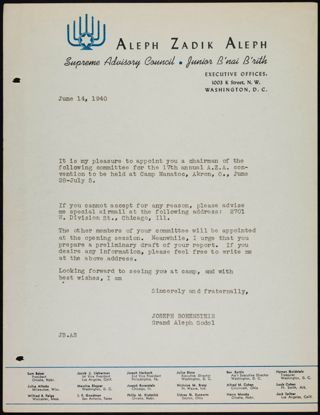 Joseph Borenstein to Unknown Memorandum, June 14, 1940