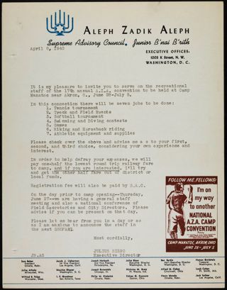 Julius Bisno to Unknown Letter, April 8, 1940