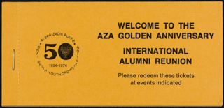 Welcome to the AZA Golden Anniversary International Alumni Reunion Ticket Book, May 3-5, 1974