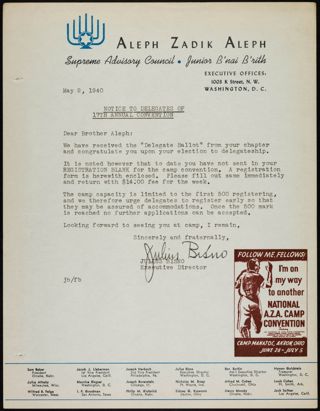 Julius Bisno to Unknown Memorandum, May 2, 1940