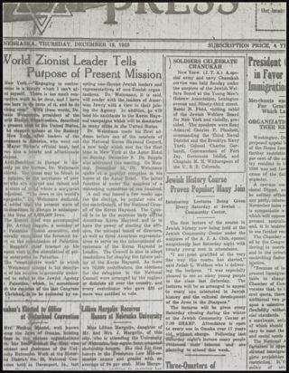 Jewish History Course Proves Popular, Many Join Newspaper Clipping, December 18, 1928