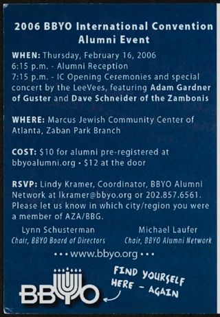 BBYO International Convention Alumni Event Postcard, 2006