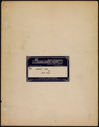 Annual Report on Aleph Zadik Aleph of B'nai B'rith 1, c. 1940