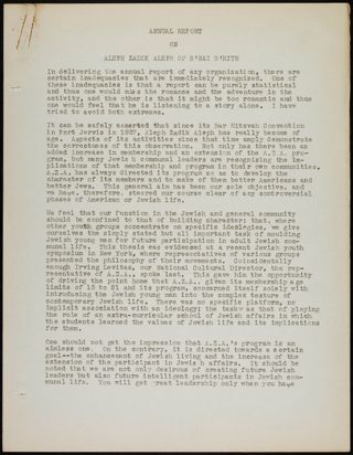 Annual Report on Aleph Zadik Aleph of B'nai B'rith 2, c. 1940