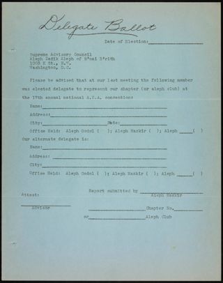 Delegate Ballot, 1940