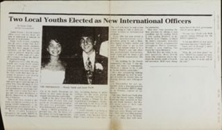 Two Local Youths Elected as New International Officers Newspaper Clipping